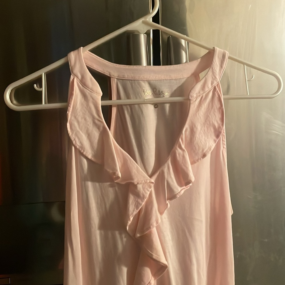 Lily Pulitzer Pink Ruffled Sleeveless Top - Picture 2 of 4